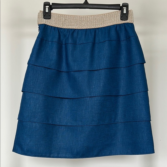 Elegant Blue Layered Skirt - Picture 1 of 4